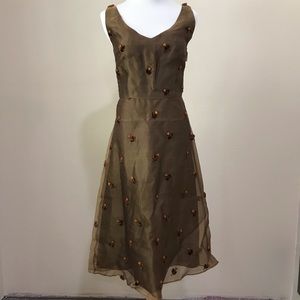 Chic Sleeveless Brown Midi Dress
